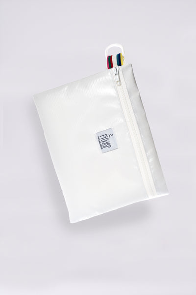 White Vinyl Travel Pouch Small